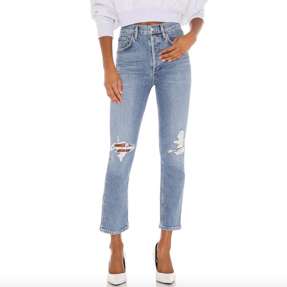 AGOLDE Riley High-Rise Straight-Leg Jeans